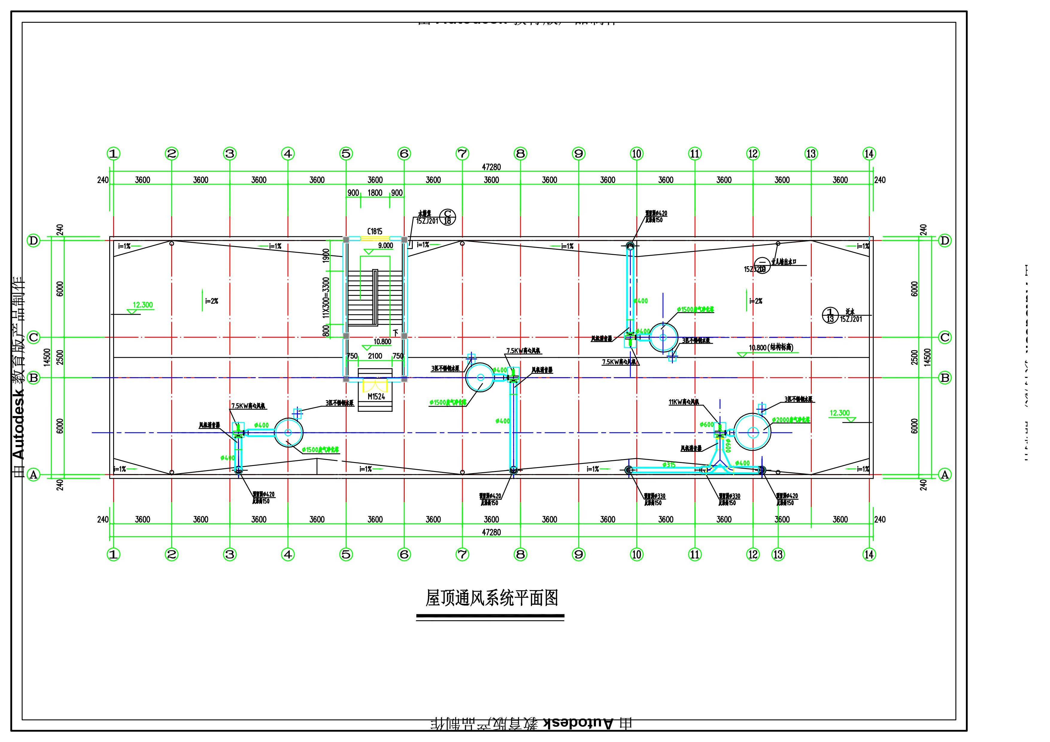 實驗室通風(fēng)系統(tǒng)平面圖